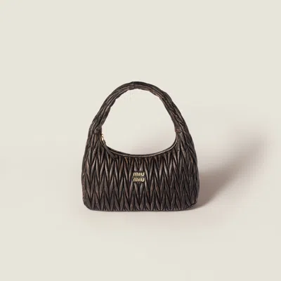 Miu Miu Wander Matelassé Nappa Leather Bag In Brown