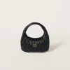 Miu Miu Black Wander Matelass Mini Shoulder Bag In Black