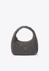 Miu Miu Wander Matelassé Nappa Leather Hobo Bag In Gray