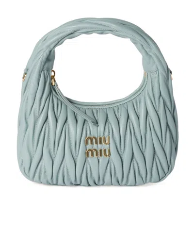 MIU MIU WANDER MATELASSÉ NAPPA LEATHER HOBO BAG