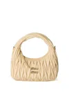 Miu Miu Matelasse Quilted Top Handle Hobo Bag In Soia