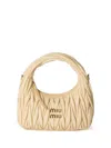Miu Miu Matelasse Quilted Top Handle Hobo Bag In Soia