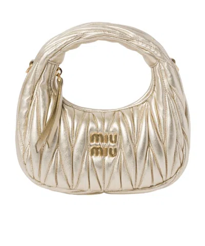 Miu Miu Wander Matelassé Nappa Leather Hobo Mini-bag