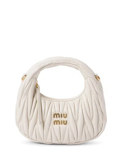 Miu Miu Wander Matelasse Nappa Leather Hobo Mini-bag In Pattern