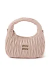 Miu Miu Lamb Leather Quilted Shoulder Bag In Pink
