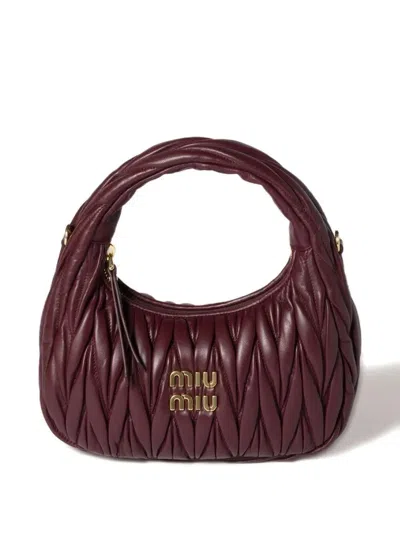 MIU MIU WANDER MATELASSÉ NAPPA LEATHER SMALL HOBO BAG