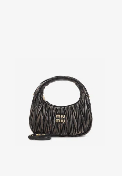 Miu Miu Wander Matelassé Shoulder Bag In Brown