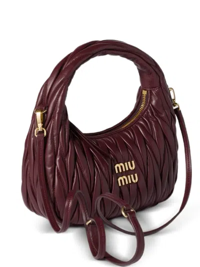 Miu Miu Wander Matelassé Shoulder Bag In Red