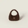 Miu Miu Wander Matelassé Suede Bag In Brown