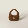 Miu Miu Wander Bag In Matelasse Suede In Cocoa Brown