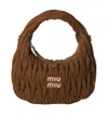 Miu Miu Wander Bag In Matelasse Suede In Cocoa Brown