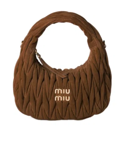 MIU MIU WANDER MATELASSÉ SUEDE BAG