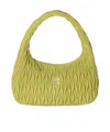 Miu Miu Wander Matelassé Suede Bag In Green