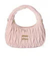 Miu Miu Wander Matelassé Suede Bag In Orange