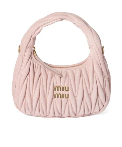 Miu Miu Wander Matelassé Suede Bag In Orange