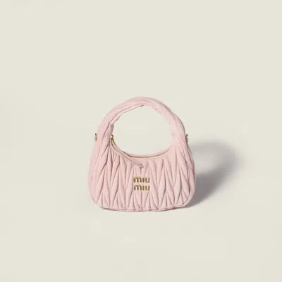 Miu Miu Wander Matelassé Suede Bag In Orange