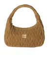 Miu Miu Wander Extra-large Matelassé Suede Bag In Olive Green