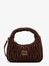 Miu Miu Wander Matelassé Suede Shoulder Bag In Brown