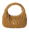 Miu Miu Wander Matelassé Suede Shoulder Bag In Brown