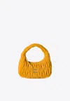 Miu Miu Wander Matelassé Suede Top Handle Bag In Yellow