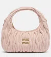 Miu Miu Wander Matelassé Suede Tote Bag In Pink