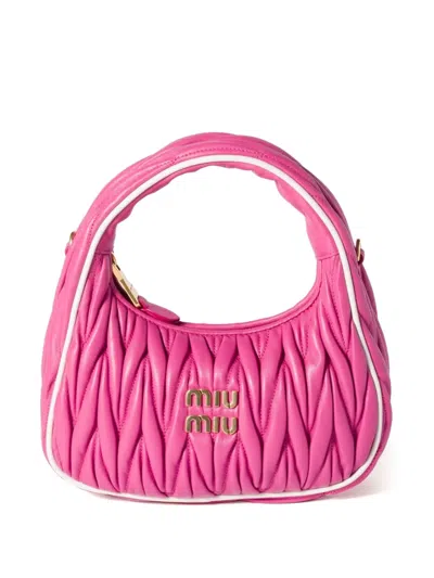 Miu Miu Wander Matelassé Tote Bag In Pink