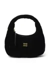 Miu Miu Small Velvet Wander Top-handle Bag In Black