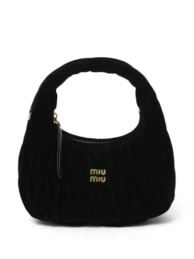MIU MIU WANDER MATELASSÉ VELVET SHOULDER BAG