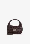 Miu Miu Purple Wander Matelasse Hobo In Brown