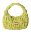 Miu Miu Small Matelassé Leather Wander Top-handle Bag In Green