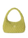 Miu Miu Small Wander Suede Top Handle Bag In Green