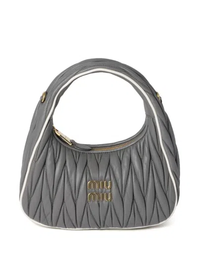 Miu Miu Wander Shoulder Bag In Grey