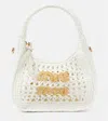 Miu Miu Wander Small Leather-trimmed Shoulder Bag In White