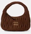 Miu Miu Wander Bag In Matelasse Suede