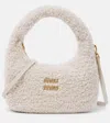 Miu Miu Wander Small Shearling Shoulder Bag In White