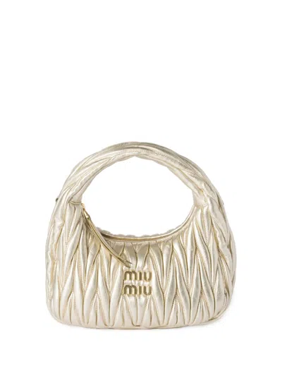 Miu Miu Wander Tote Bag In Gold