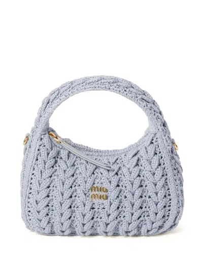 Miu Miu Wander Woven-design Bag In Blue