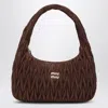 Miu Miu Wander Xl Bag Cocoa Colour In Quilted Suede Women