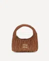 Miu Miu Wandler Hobo Handbag In Brown