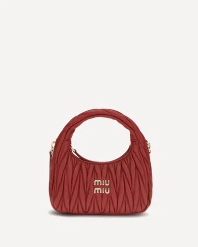 Miu Miu Wandler Hobo Handbag In Red