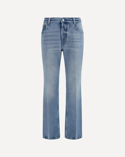 Miu Miu Washed Denim Five-pocket Jeans In Blue