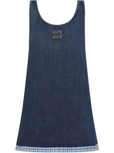MIU MIU DENIM MINI-DRESS