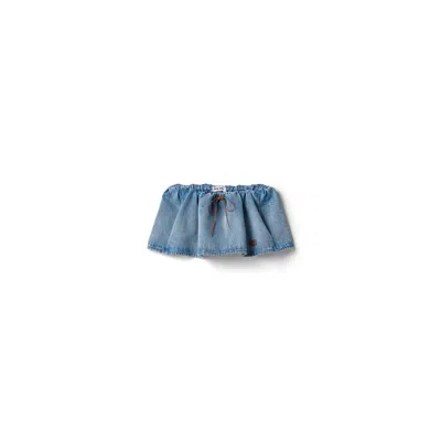 Miu Miu Washed Denim Miniskirt In Blue