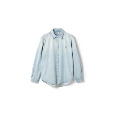Miu Miu Washed Denim Shirt In Blue
