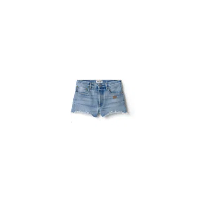 Miu Miu Washed Denim Shorts In Blue