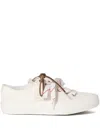 Miu Miu Washed-denim Sneakers In Neutrals