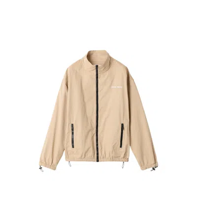 Miu Miu Washed Gabardine Blouson Jacket In Neutral