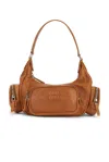 Miu Miu Washed Pocket Bag In Brown