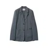 Miu Miu Washed Stretch Poplin Jacket In Gray