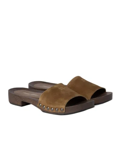 MIU MIU FADED SUEDE CLOGS